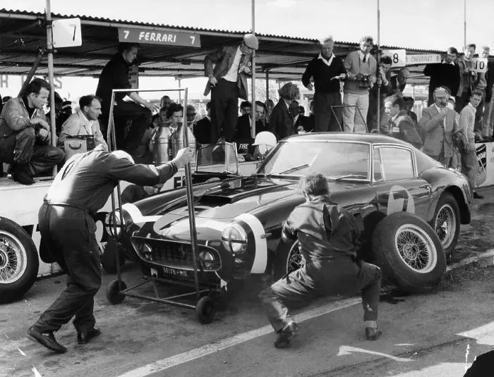 Framed Print : Stirling Moss in a Ferrari, Goodwood, 1961 Framed Print : Stirling Moss in a Ferrari, Goodwood, 1961