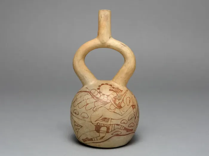 Framed Print : Stirrup Spout Vessel Depicting Costumed Runners, 100 B. C. / A. D. 500. Creator: Unknown Framed Print : Stirrup Spout Vessel Depicting Costumed Runners, 100 B. C. / A. D. 500. Creator: Unknown
