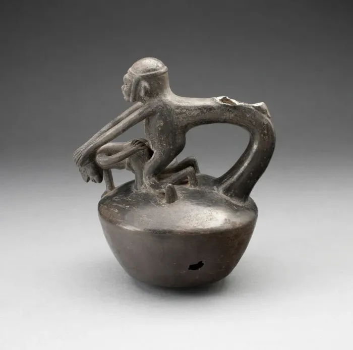 Framed Print : Stirrup Spout Vessel Depicting Erotic Scene, A. D. 1100 / 1470. Creator: Unknown Framed Print : Stirrup Spout Vessel Depicting Erotic Scene, A. D. 1100 / 1470. Creator: Unknown