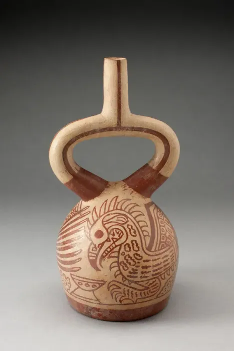 Framed Print : Stirrup Spout Vessel with Fineline Bird Motifs, 100 B. C. / A. D. 500. Creator: Unknown Framed Print : Stirrup Spout Vessel with Fineline Bird Motifs, 100 B. C. / A. D. 500. Creator: Unknown