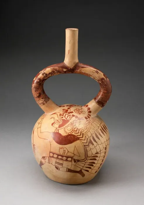 Framed Print : Stirrup Spout Vessel with Fineline Image of a Running Royal Messenger, 100 B. C. / A. D. 500 Framed Print : Stirrup Spout Vessel with Fineline Image of a Running Royal Messenger, 100 B. C. / A. D. 500