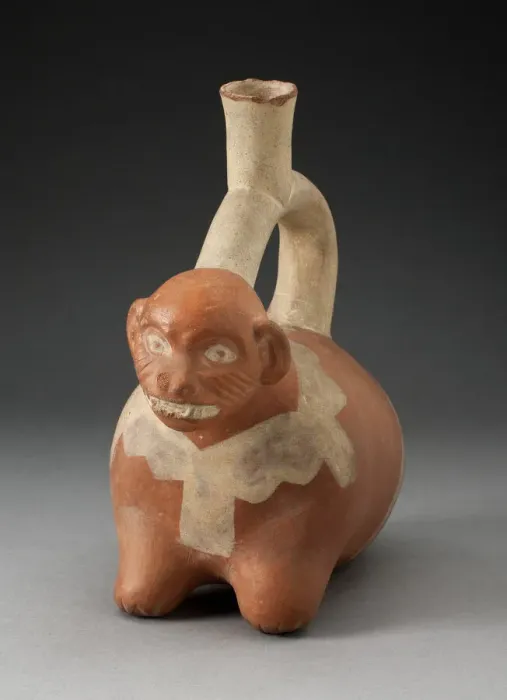 Framed Print : Stirrup Spout Vessel in the Form of a Crouching Animal, Possibly a Monkey, 100 B. C. / A. D Framed Print : Stirrup Spout Vessel in the Form of a Crouching Animal, Possibly a Monkey, 100 B. C. / A. D