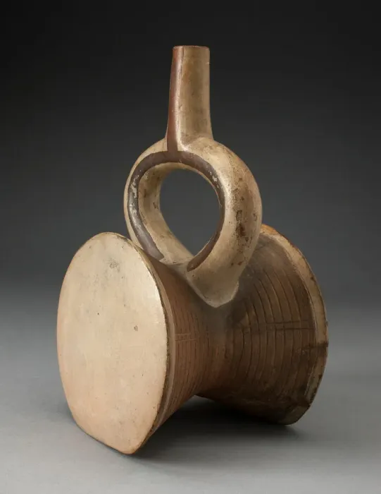 Framed Print : Stirrup Spout Vessel in the Form of a Drum, 100 B. C. / A. D. 500. Creator: Unknown Framed Print : Stirrup Spout Vessel in the Form of a Drum, 100 B. C. / A. D. 500. Creator: Unknown