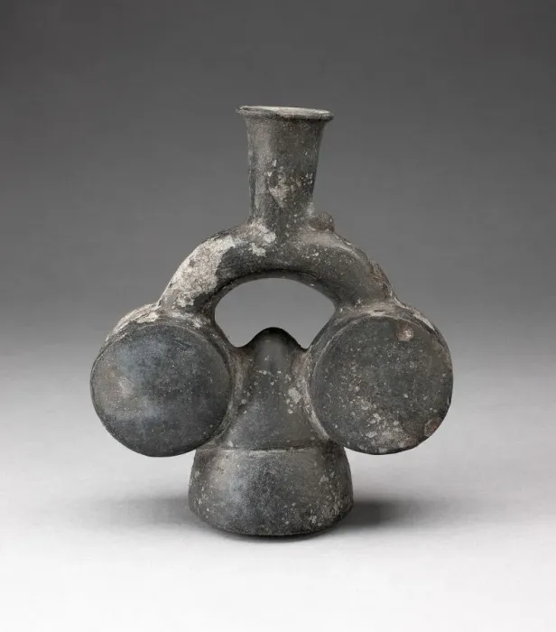 Framed Print : Stirrup Spout Vessel in the Form of Two Drums, A. D. 1200 / 1450. Creator: Unknown Framed Print : Stirrup Spout Vessel in the Form of Two Drums, A. D. 1200 / 1450. Creator: Unknown