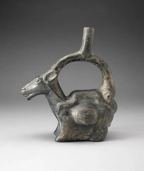 Framed Print : Stirrup Spout Vessel in Form of Llama with Figure on its Back, 100 B. C. / A. D. 500 Framed Print : Stirrup Spout Vessel in Form of Llama with Figure on its Back, 100 B. C. / A. D. 500