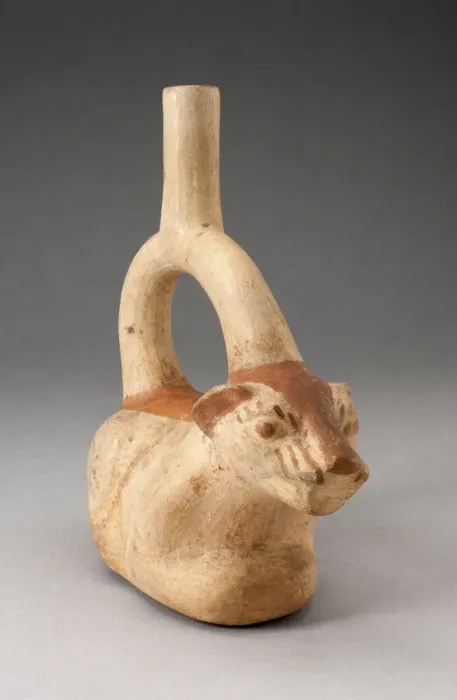 Framed Print : Stirrup Spout Vessel in Form of a Resting Feline, 100 B. C. / A. D. 500. Creator: Unknown Framed Print : Stirrup Spout Vessel in Form of a Resting Feline, 100 B. C. / A. D. 500. Creator: Unknown