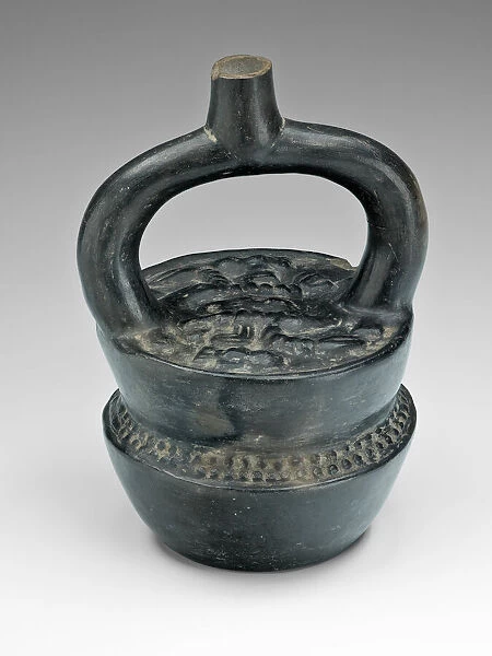 Stirrup Spout Vessel in Form of Stacked Bowls of Food, 100 B. C.  /  A. D. 500