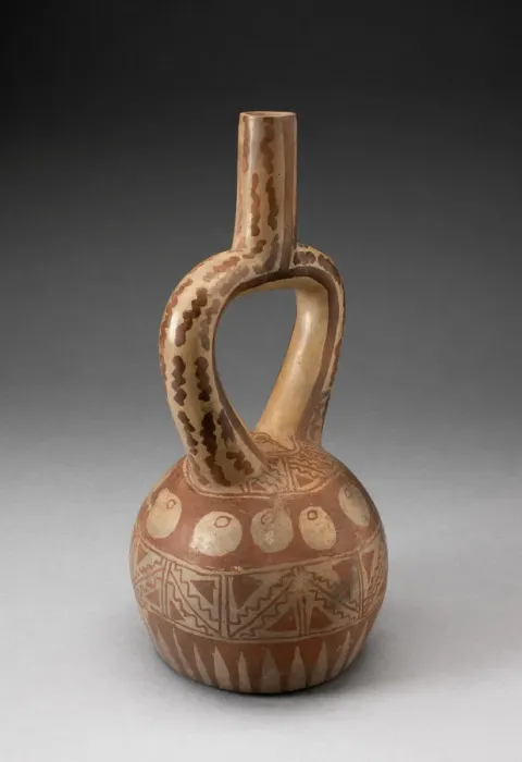 Framed Print : Stirrup Spout Vessel with Geometric Motifs, 100 B. C. / A. D. 500. Creator: Unknown Framed Print : Stirrup Spout Vessel with Geometric Motifs, 100 B. C. / A. D. 500. Creator: Unknown