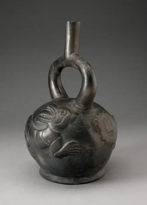 Framed Print : Stirrup Spout Vessel with Raised Chimera Motifs, 100 B. C. / A. D. 500. Creator: Unknown Framed Print : Stirrup Spout Vessel with Raised Chimera Motifs, 100 B. C. / A. D. 500. Creator: Unknown