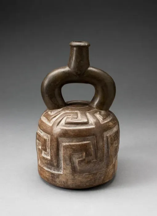 Framed Print : Stirrup Spout Vessel with Raised Geometric Scroll Motif, 1, 000 B. C. / 200 B. C Framed Print : Stirrup Spout Vessel with Raised Geometric Scroll Motif, 1, 000 B. C. / 200 B. C