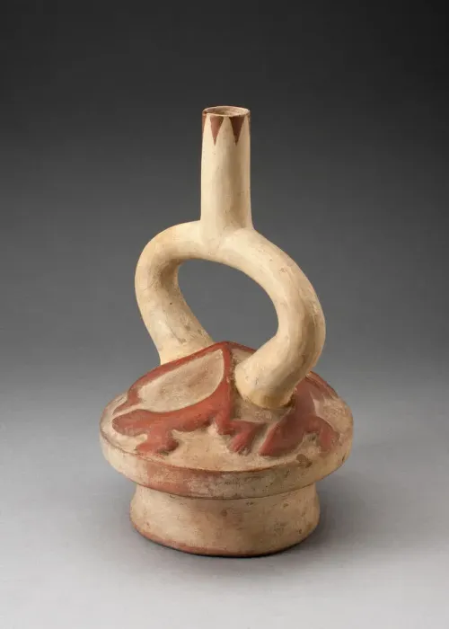 Framed Print : Stirrup Spout Vessel with Raised Lizard Motifs, 100 B. C. / A. D. 500. Creator: Unknown Framed Print : Stirrup Spout Vessel with Raised Lizard Motifs, 100 B. C. / A. D. 500. Creator: Unknown