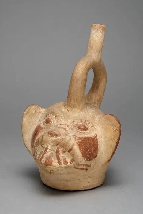 Framed Print : Stirrup Vessel in the Form of a Feline Head, A. D. 250 / 500. Creator: Unknown Framed Print : Stirrup Vessel in the Form of a Feline Head, A. D. 250 / 500. Creator: Unknown