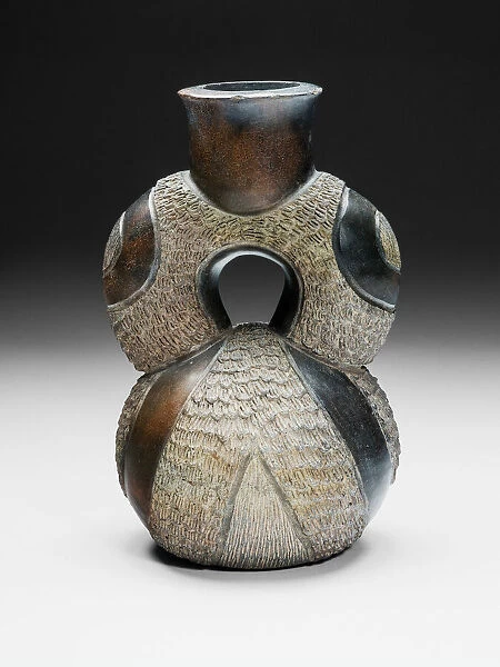Stirrup Vessel with Textured Surface, c. 800 B. C. Creator: Unknown
