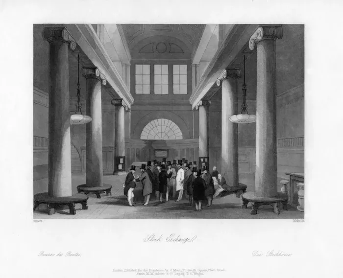 Framed Print : The Stock Exchange, 19th century. Artist: Melville Framed Print : The Stock Exchange, 19th century. Artist: Melville