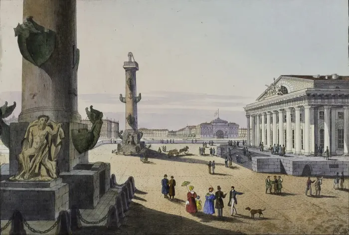 Framed Print : Stock exchange and Admirality in St. Petersburg, First half of the 19th cent Artist: Beggrov, Karl Petrovich (1799-1875) Framed Print : Stock exchange and Admirality in St. Petersburg, First half of the 19th cent Artist: Beggrov, Karl Petrovich (1799-1875)