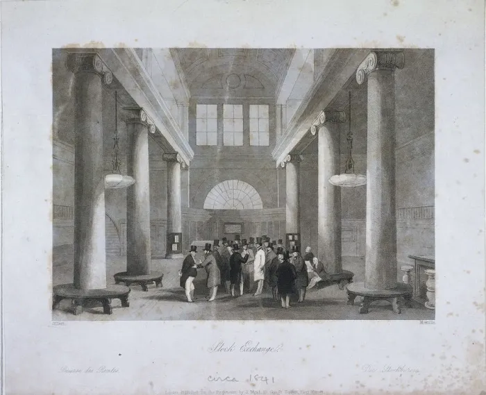 Framed Print : Stock Exchange, Bartholomew Lane, London, c1841. Artist: Harlen Melville Framed Print : Stock Exchange, Bartholomew Lane, London, c1841. Artist: Harlen Melville