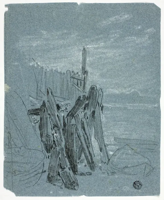 Framed Print : Stockade Near Shore, n.d. Creators: John Varley I, William Turner Framed Print : Stockade Near Shore, n.d. Creators: John Varley I, William Turner