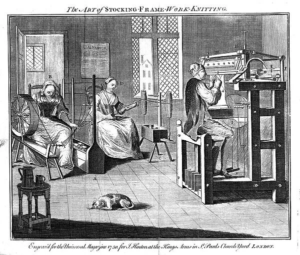 Stocking frame workshop, 1750