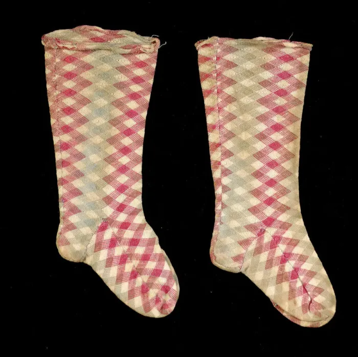 Framed Print : Stockings, American, 1860-70. Creator: Unknown Framed Print : Stockings, American, 1860-70. Creator: Unknown
