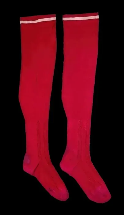 Framed Print : Stockings, American, 1870-90. Creator: Unknown Framed Print : Stockings, American, 1870-90. Creator: Unknown