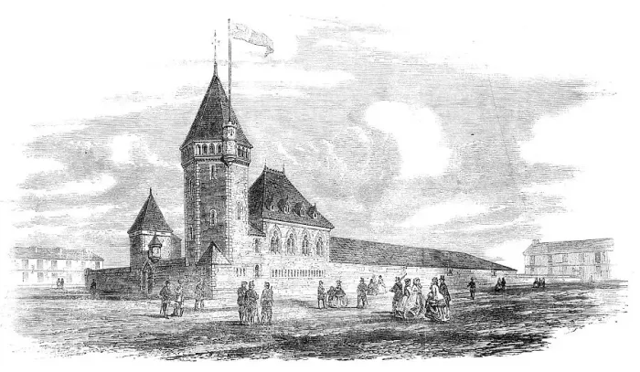 Framed Print : Stockport Volunteer Armoury and Drillground, 1862. Creator: Unknown Framed Print : Stockport Volunteer Armoury and Drillground, 1862. Creator: Unknown