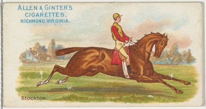 Framed Print : Stockton, from The Worlds Racers series (N32) for Allen & Ginter Cigarettes, 1888 Framed Print : Stockton, from The Worlds Racers series (N32) for Allen & Ginter Cigarettes, 1888
