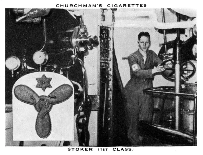 Framed Print : Stoker, (1st Class), 1937. Artist: WA & AC Churchman Framed Print : Stoker, (1st Class), 1937. Artist: WA & AC Churchman