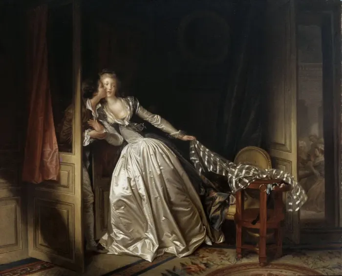 Framed Print : The Stolen Kiss, end 1780s. Artist: Jean-Honore Fragonard Framed Print : The Stolen Kiss, end 1780s. Artist: Jean-Honore Fragonard