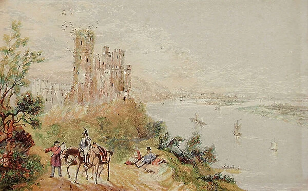 Stolzenfels on the Rhine, c1850. Creator: George Baxter