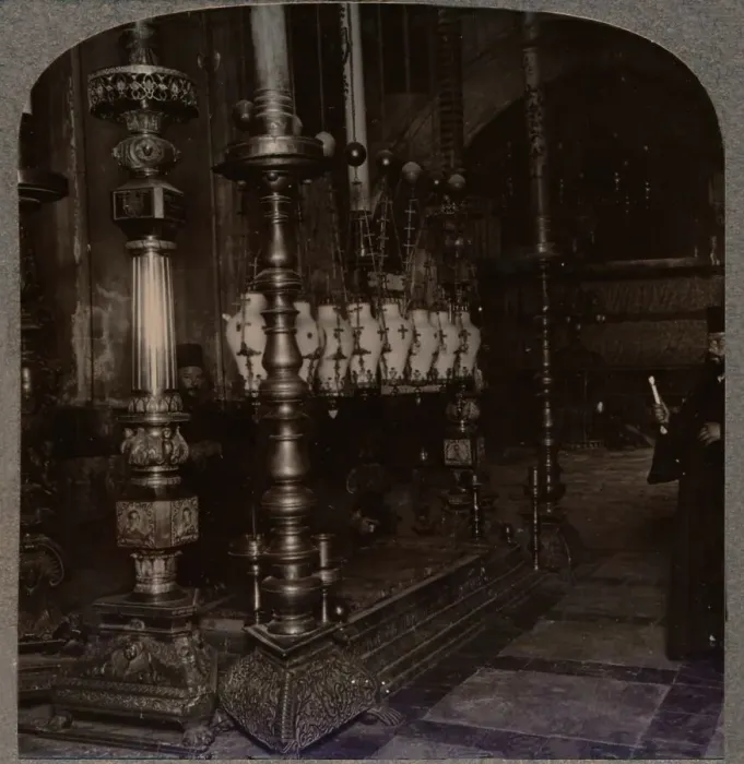 Framed Print : The Stone of Annunciation in the Holy Sepulchure Church, Jerusalem, c1900 Framed Print : The Stone of Annunciation in the Holy Sepulchure Church, Jerusalem, c1900