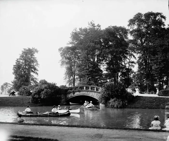 Framed Print : Stone bridge, Belle Isle [Park], Detroit, Mich. between 1900 and 1910. Creator: Unknown