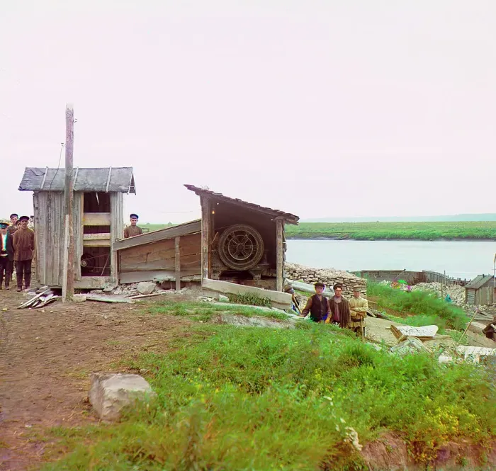 Framed Print : Stone crusher, Beloomut, 1912. Creator: Sergey Mikhaylovich Prokudin-Gorsky Framed Print : Stone crusher, Beloomut, 1912. Creator: Sergey Mikhaylovich Prokudin-Gorsky