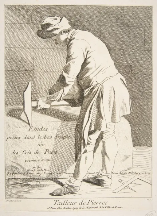 Framed Print : Stone Cutter, 1737. Creator: Caylus, Anne-Claude-Philippe de Framed Print : Stone Cutter, 1737. Creator: Caylus, Anne-Claude-Philippe de