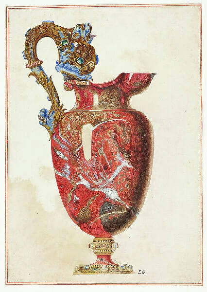 Stone Ewer with Ornate Handle, n.d. Creator: Giuseppe Grisoni