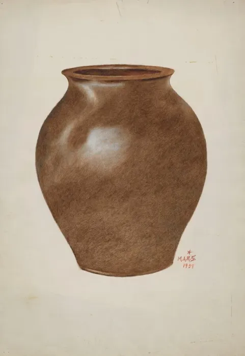 Framed Print : Stone Fruit Jar, 1939. Creator: Margaret Stottlemeyer Framed Print : Stone Fruit Jar, 1939. Creator: Margaret Stottlemeyer