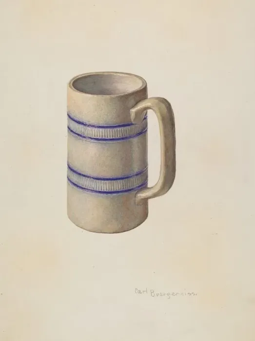 Framed Print : Stone Mug, c. 1939. Creator: Carl Buergerniss Framed Print : Stone Mug, c. 1939. Creator: Carl Buergerniss