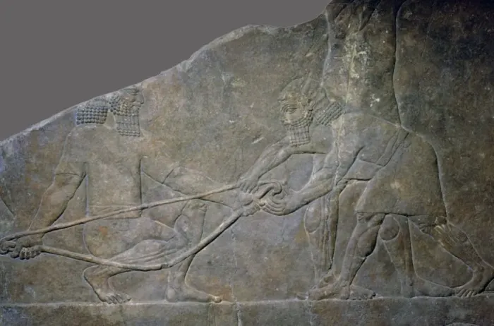 Framed Print : Stone panel from the North Palace of Ashurbanipal, Nineveh, northern Iraq, Neo-Assyrian, c645 BC Framed Print : Stone panel from the North Palace of Ashurbanipal, Nineveh, northern Iraq, Neo-Assyrian, c645 BC