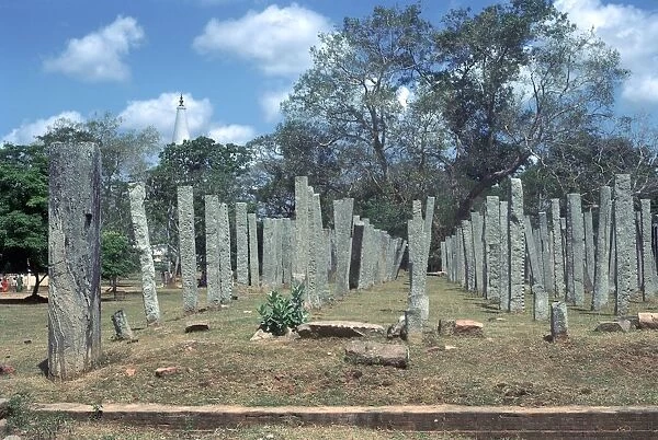 Stone pillars of the Brazen Palace in Anuradhapura, 2nd century