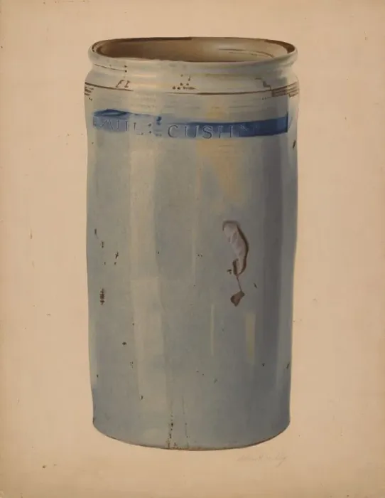 Framed Print : Stone Storage Jar, 1935 / 1942. Creator: Merkley, Arthur G Framed Print : Stone Storage Jar, 1935 / 1942. Creator: Merkley, Arthur G