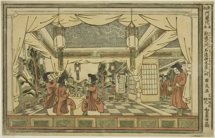 Framed Print : The Stone Temple and Statue of Zeus in Europe (Yoroppashu sekizo kyo mokudo jinkyo), from... n.d.. Creator: Utagawa Kuninaga Framed Print : The Stone Temple and Statue of Zeus in Europe (Yoroppashu sekizo kyo mokudo jinkyo), from... n.d.. Creator: Utagawa Kuninaga