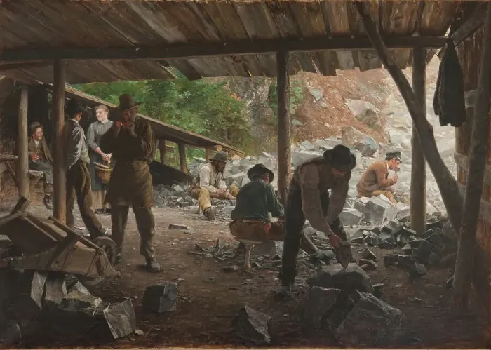 Framed Print : Stone Workers, 1888. Creator: Axel Jungstedt Framed Print : Stone Workers, 1888. Creator: Axel Jungstedt