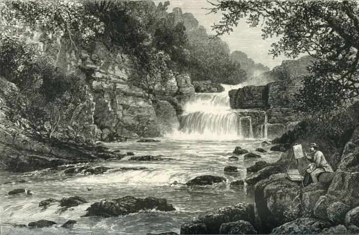 Framed Print : Stonebyres Falls, on the Clyde, near Lanark, c1870 Framed Print : Stonebyres Falls, on the Clyde, near Lanark, c1870