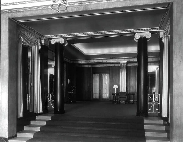 Stoneleigh Courts Apartments, Connecticut Ave. N.W. Washington, DC - general view of lobby, 1920s. Creator: Frances Benjamin Johnston