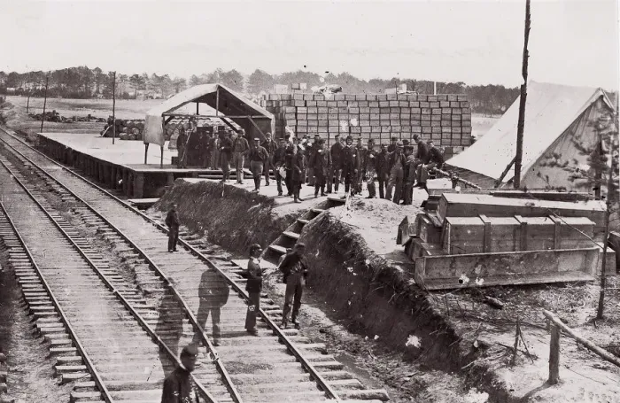 Framed Print : Stonemans Station, Virginia. Commissary Dept. 1861-65. Creator: Unknown Framed Print : Stonemans Station, Virginia. Commissary Dept. 1861-65. Creator: Unknown