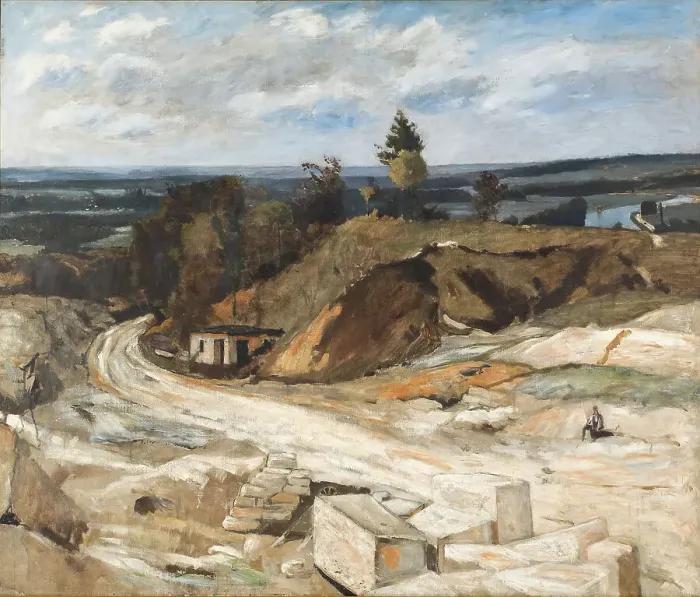 Framed Print : Stonequarry by the River Oise II, 1877. Creator: Carl Fredrik Hill Framed Print : Stonequarry by the River Oise II, 1877. Creator: Carl Fredrik Hill