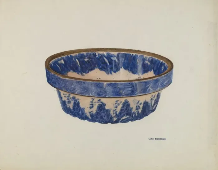 Framed Print : Stoneware Bowl, c. 1941. Creator: Chris Makrenos Framed Print : Stoneware Bowl, c. 1941. Creator: Chris Makrenos