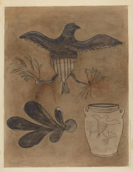 Framed Print : Stoneware Crock, 1935 / 1942. Creator: Yolande Delasser Framed Print : Stoneware Crock, 1935 / 1942. Creator: Yolande Delasser