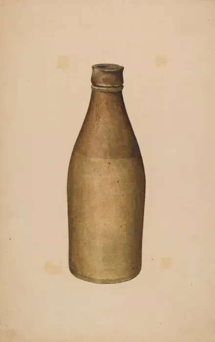 Framed Print : Stoneware Ink Bottle, c. 1940. Creator: Sydney Roberts Framed Print : Stoneware Ink Bottle, c. 1940. Creator: Sydney Roberts