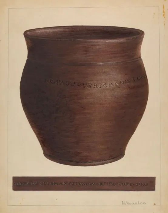Framed Print : Stoneware Jar, 1935 / 1942. Creator: Nicholas Amantea Framed Print : Stoneware Jar, 1935 / 1942. Creator: Nicholas Amantea