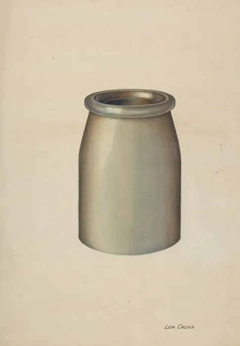 Framed Print : Stoneware Jar, 1941. Creator: Lon Cronk Framed Print : Stoneware Jar, 1941. Creator: Lon Cronk